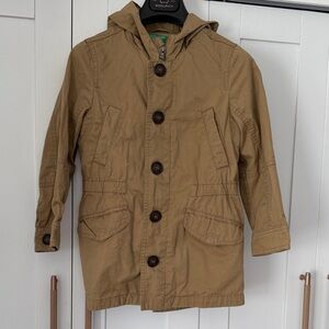 Kids's United Colors of Benetton Khaki parka for spring/fall cotton size 6-7 yrs